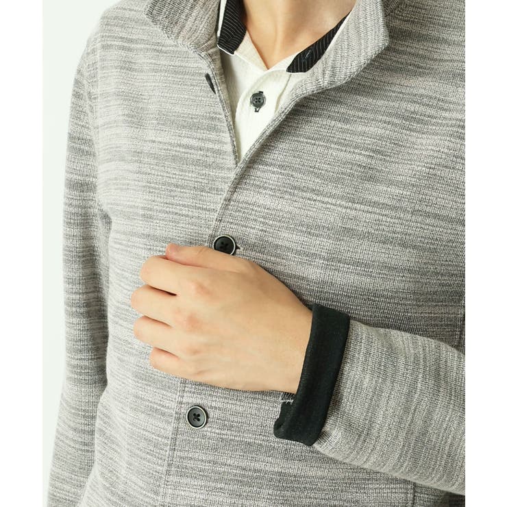 MK MICHEL KLEIN HOMME カーディガン シェニールモール スタンドカーディガン