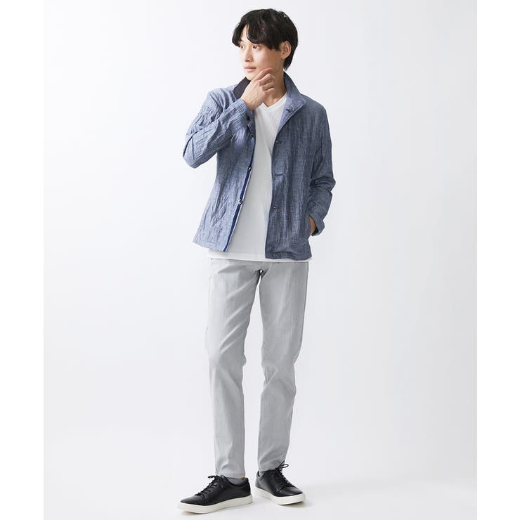 リネンワッシャースタンドカラージャケット | MK MICHEL KLEIN homme | 詳細画像4 