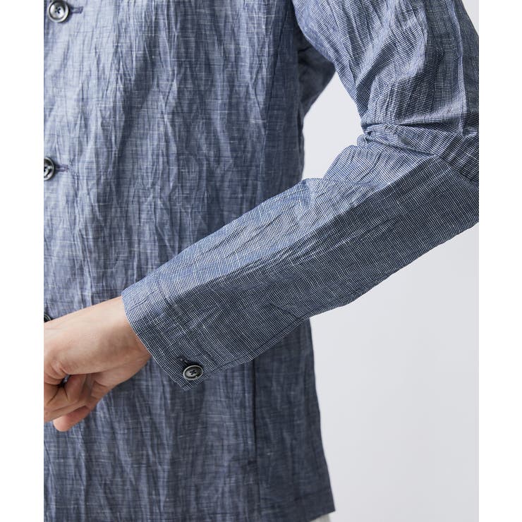 リネンワッシャースタンドカラージャケット | MK MICHEL KLEIN homme | 詳細画像9 