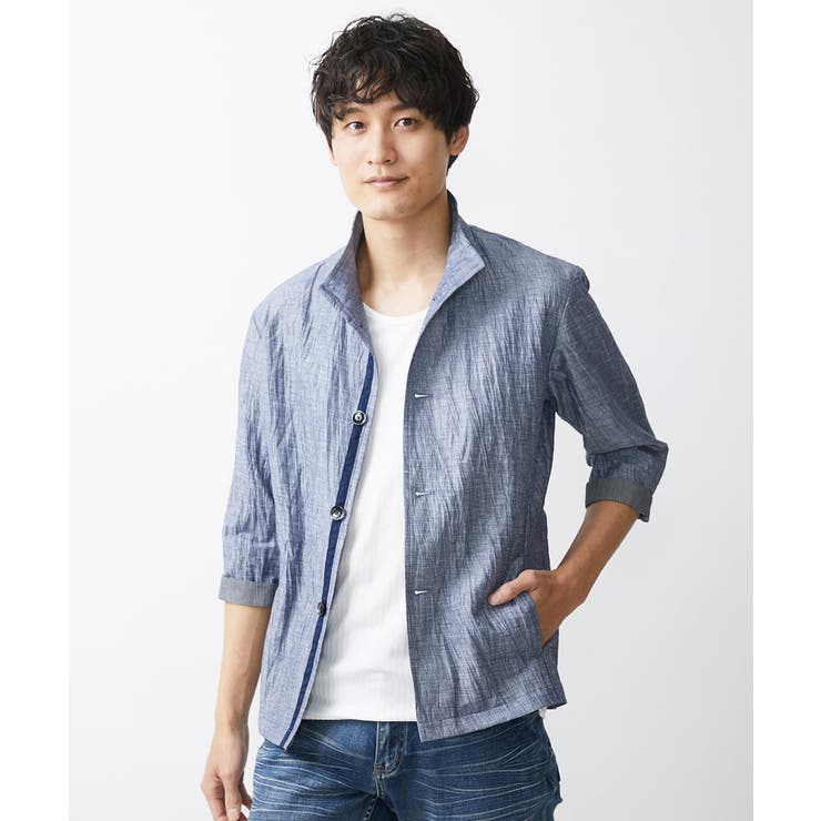 【大きいサイズあり】スタンドカラーシャツ/リネンワッシャー | MK MICHEL KLEIN homme | 詳細画像3 