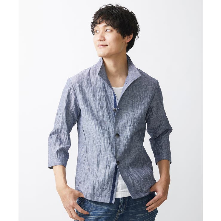 【大きいサイズあり】スタンドカラーシャツ/リネンワッシャー | MK MICHEL KLEIN homme | 詳細画像5 