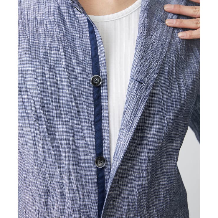 【大きいサイズあり】スタンドカラーシャツ/リネンワッシャー | MK MICHEL KLEIN homme | 詳細画像6 