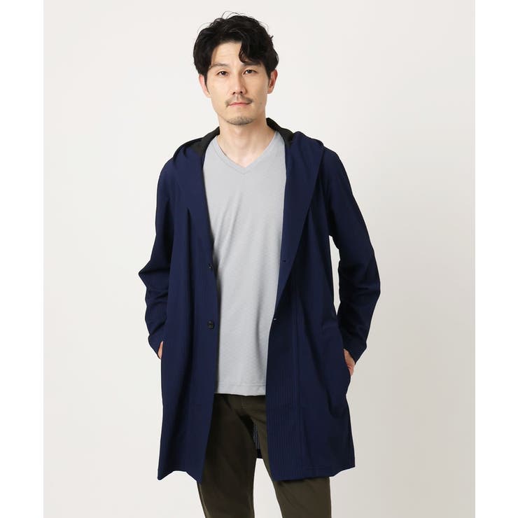 ネイビー | 【接触冷感】スイングメッシュカーディガン | MK MICHEL KLEIN homme