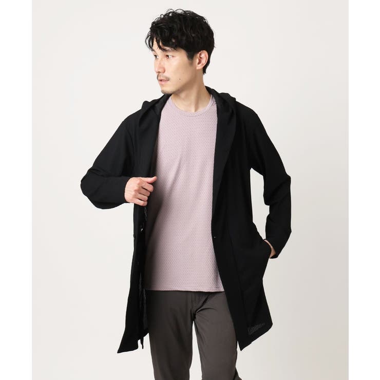 ブラック | 【接触冷感】スイングメッシュカーディガン | MK MICHEL KLEIN homme