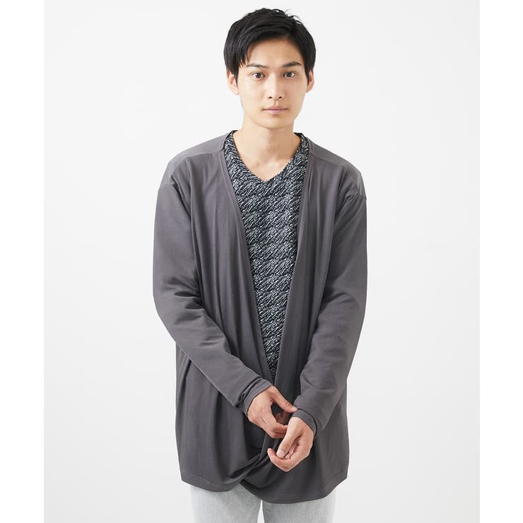 【2WAY】ラップカーディガン/ソフトテレコ | MK MICHEL KLEIN homme | 詳細画像13 