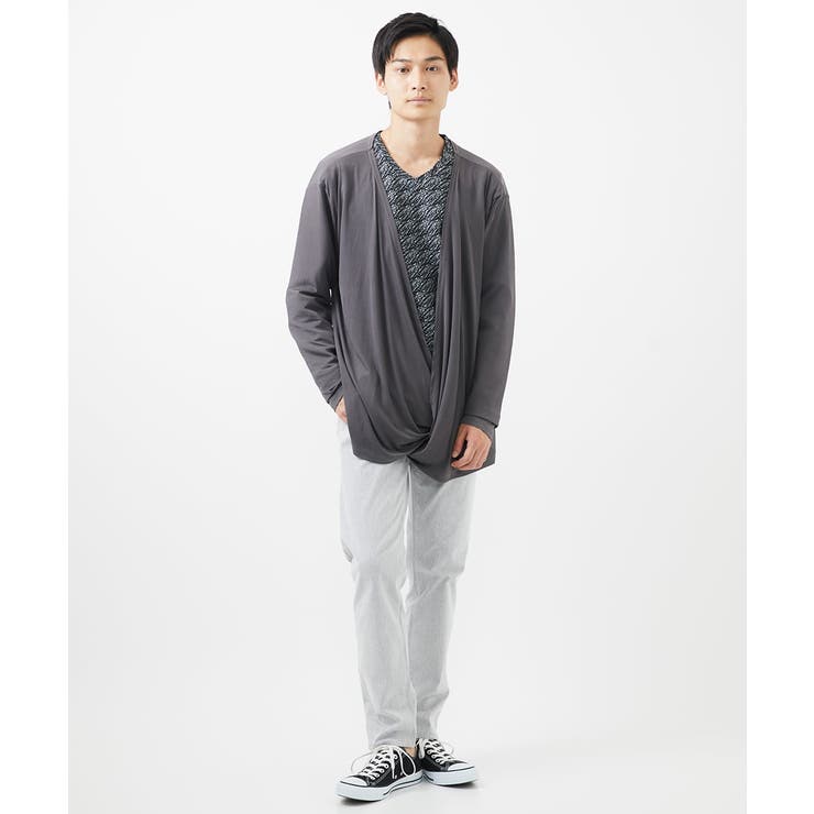 【2WAY】ラップカーディガン/ソフトテレコ | MK MICHEL KLEIN homme | 詳細画像14 