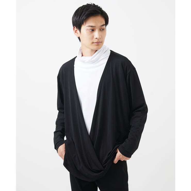 【2WAY】ラップカーディガン/ソフトテレコ | MK MICHEL KLEIN homme | 詳細画像4 