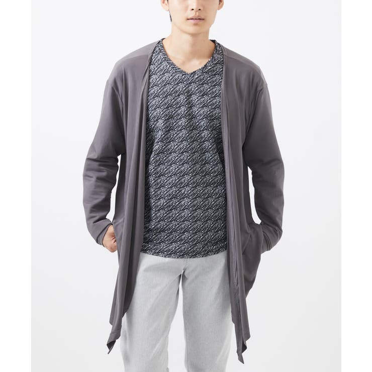 ダークグレー | 【2WAY】ラップカーディガン/ソフトテレコ | MK MICHEL KLEIN homme