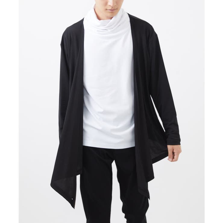 ブラック | 【2WAY】ラップカーディガン/ソフトテレコ | MK MICHEL KLEIN homme