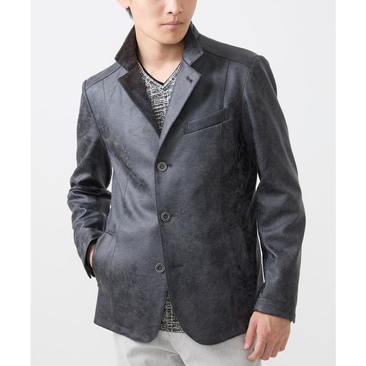 【洗える】コンバーチブルジャケット/TECEASYレザー | MK MICHEL KLEIN homme | 詳細画像1 