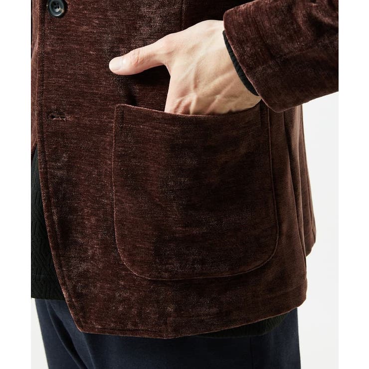 【ふわふわ質感/ストレッチ／洗える】ベロアタッチ／LUXモールジャケット | MK MICHEL KLEIN homme | 詳細画像10 