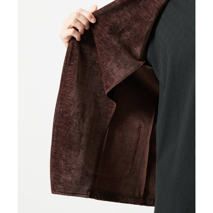 【ふわふわ質感/ストレッチ／洗える】ベロアタッチ／LUXモールジャケット | MK MICHEL KLEIN homme | 詳細画像13 