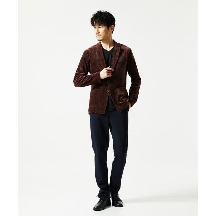 【ふわふわ質感/ストレッチ／洗える】ベロアタッチ／LUXモールジャケット | MK MICHEL KLEIN homme | 詳細画像4 