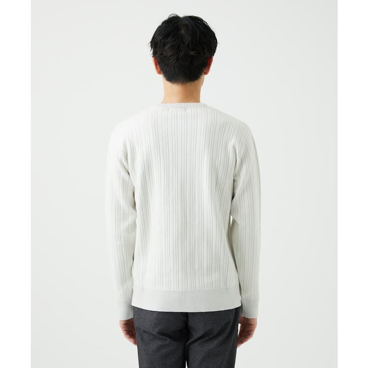 【Vネック/洗濯機で洗える】ランダムタック ストライプニット | MK MICHEL KLEIN homme | 詳細画像10 