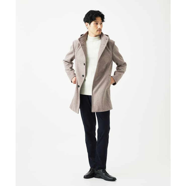 【洗濯機で洗える】モックネックニット / ランダムタックストライプ | MK MICHEL KLEIN homme | 詳細画像13 