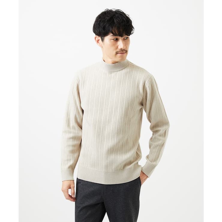 【洗濯機で洗える】モックネックニット / ランダムタックストライプ | MK MICHEL KLEIN homme | 詳細画像5 