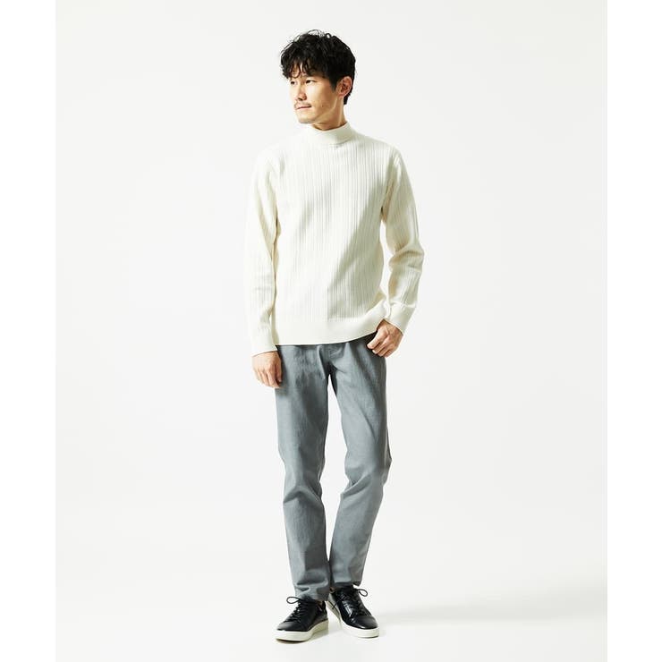 【洗濯機で洗える】モックネックニット / ランダムタックストライプ | MK MICHEL KLEIN homme | 詳細画像9 