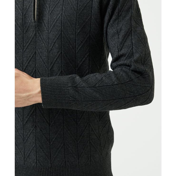 【洗える/リサイクル糸使用】ハーフジップニット / ミックスヘリンボン | MK MICHEL KLEIN homme | 詳細画像11 