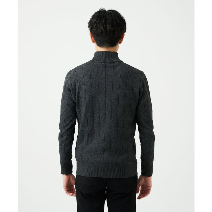 【洗える/リサイクル糸使用】ハーフジップニット / ミックスヘリンボン | MK MICHEL KLEIN homme | 詳細画像9 