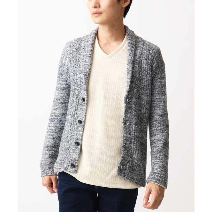 【洗える】ショールカラーカーディガン / フェザーモールヤーン | MK MICHEL KLEIN homme | 詳細画像2 