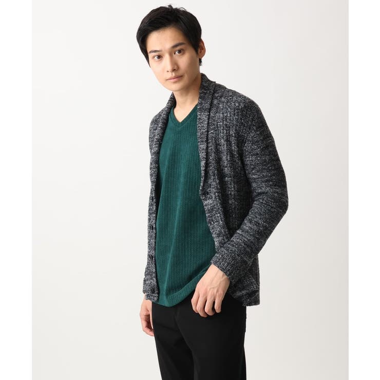 【洗える】ショールカラーカーディガン / フェザーモールヤーン | MK MICHEL KLEIN homme | 詳細画像3 