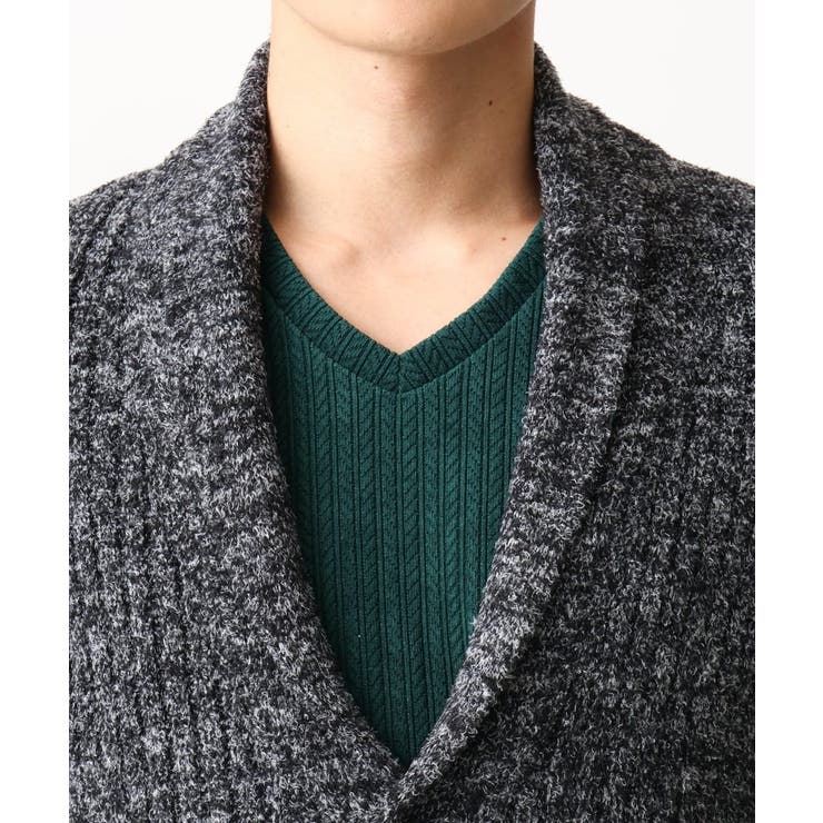 【洗える】ショールカラーカーディガン / フェザーモールヤーン | MK MICHEL KLEIN homme | 詳細画像6 