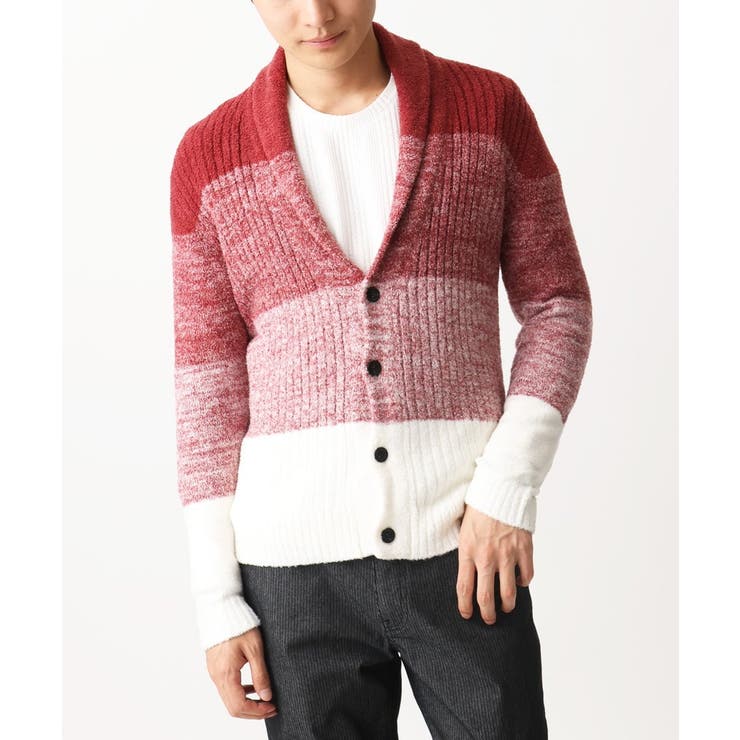 オレンジ | 【洗える】ショールカラーカーディガン / フェザーモールヤーン | MK MICHEL KLEIN homme