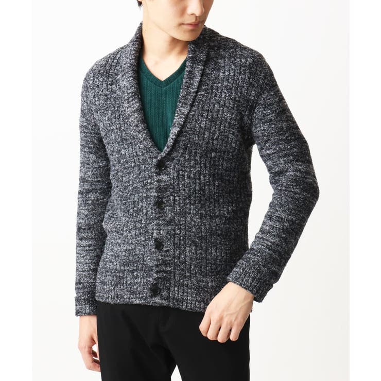 ダークグレー | 【洗える】ショールカラーカーディガン / フェザーモールヤーン | MK MICHEL KLEIN homme