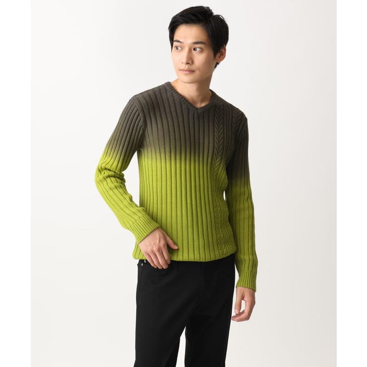 Vネックニット グラデーションケーブル | MK MICHEL KLEIN homme | 詳細画像13 