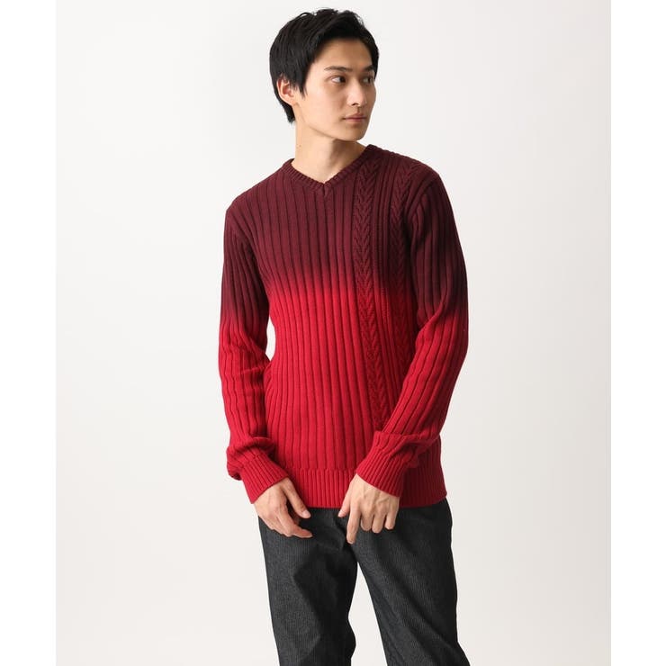 Vネックニット グラデーションケーブル | MK MICHEL KLEIN homme | 詳細画像16 