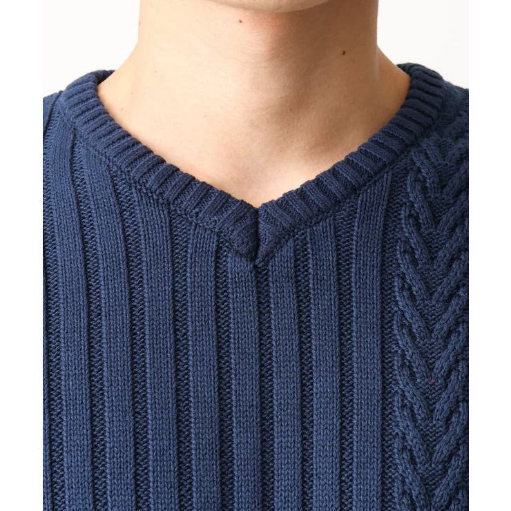 Vネックニット グラデーションケーブル | MK MICHEL KLEIN homme | 詳細画像4 