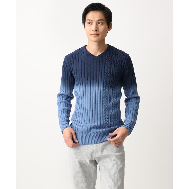 Vネックニット グラデーションケーブル | MK MICHEL KLEIN homme | 詳細画像7 