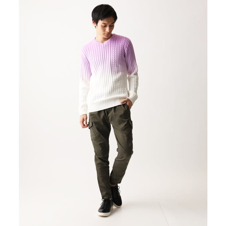 【残りわずか/天然素材使用/洗える】グラデーションケーブルニット | MK MICHEL KLEIN homme | 詳細画像2 