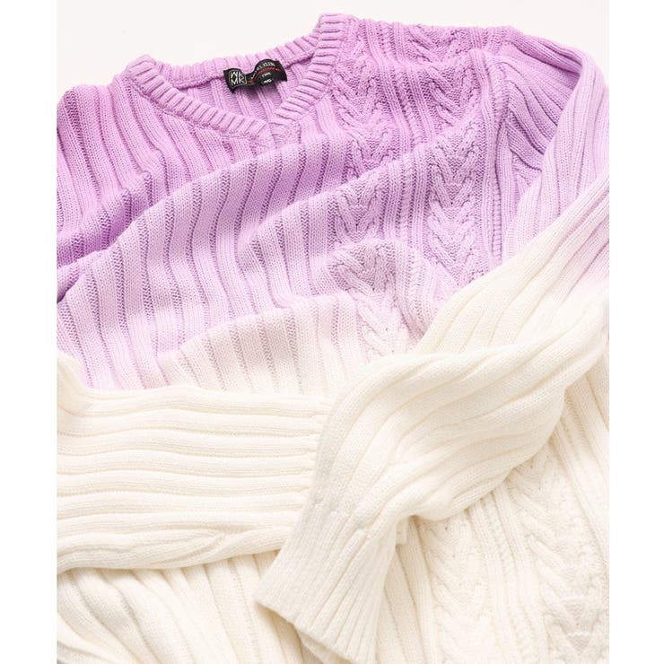 【残りわずか/天然素材使用/洗える】グラデーションケーブルニット | MK MICHEL KLEIN homme | 詳細画像3 