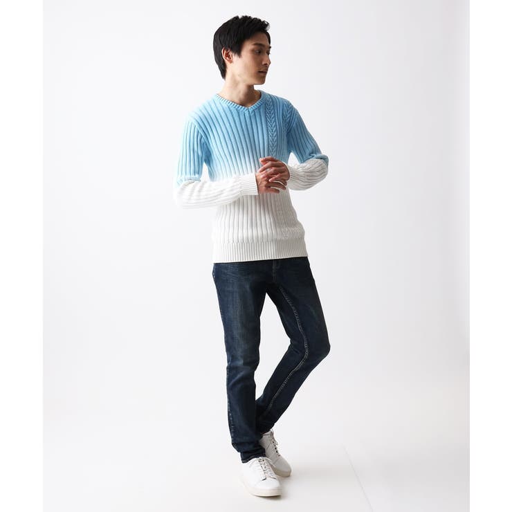 【残りわずか/天然素材使用/洗える】グラデーションケーブルニット | MK MICHEL KLEIN homme | 詳細画像6 