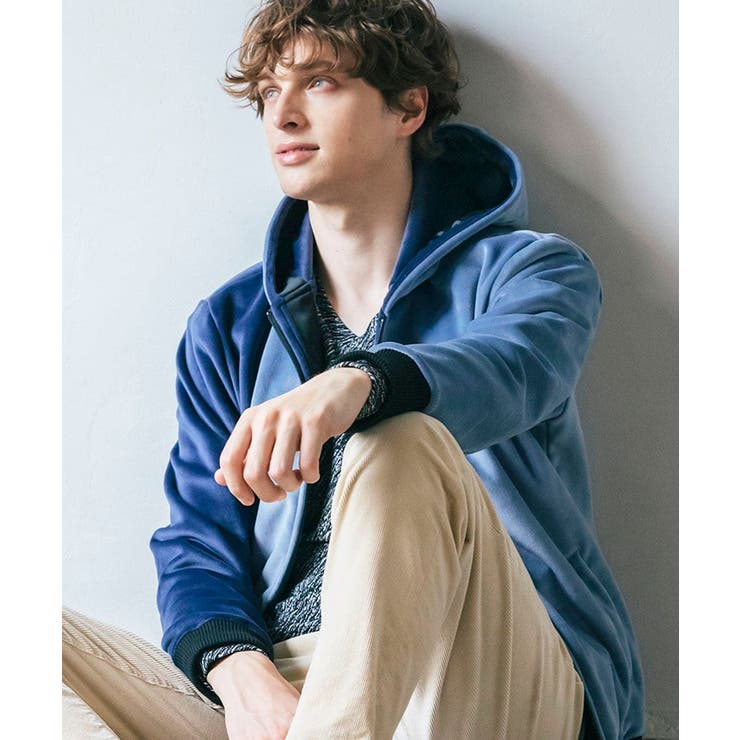 【洗える】切り替えパーカー/マイクロベロア | MK MICHEL KLEIN homme | 詳細画像14 