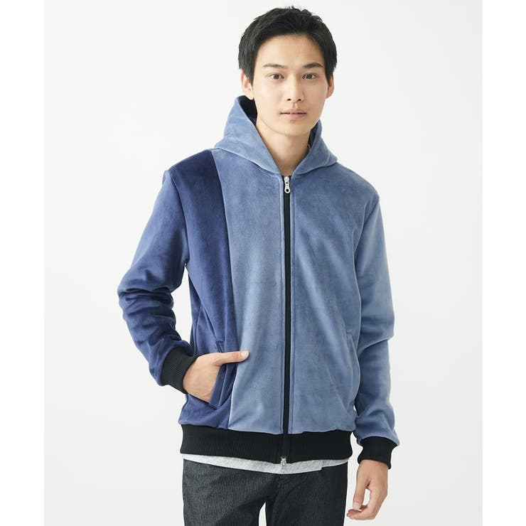 【洗える】切り替えパーカー/マイクロベロア | MK MICHEL KLEIN homme | 詳細画像2 