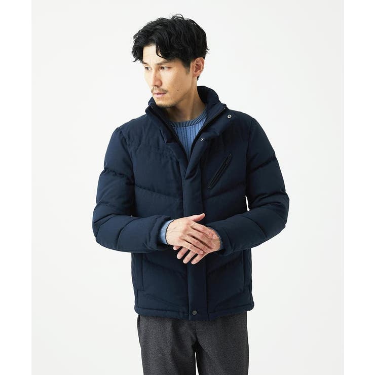 ネイビー | 【撥水/防風/リサイクル素材】LANATEC ECO ツイルダウンブルゾン | MK MICHEL KLEIN homme