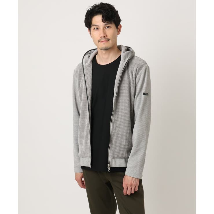 【洗える/ストレッチ】ワッフルベロア ジップパーカー | MK MICHEL KLEIN homme | 詳細画像10 