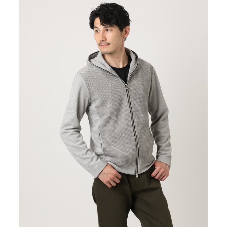 【洗える/ストレッチ】ワッフルベロア ジップパーカー | MK MICHEL KLEIN homme | 詳細画像13 