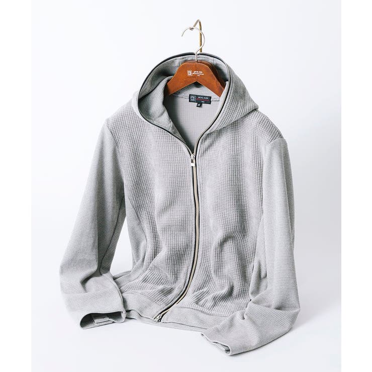 【洗える/ストレッチ】ワッフルベロア ジップパーカー | MK MICHEL KLEIN homme | 詳細画像3 