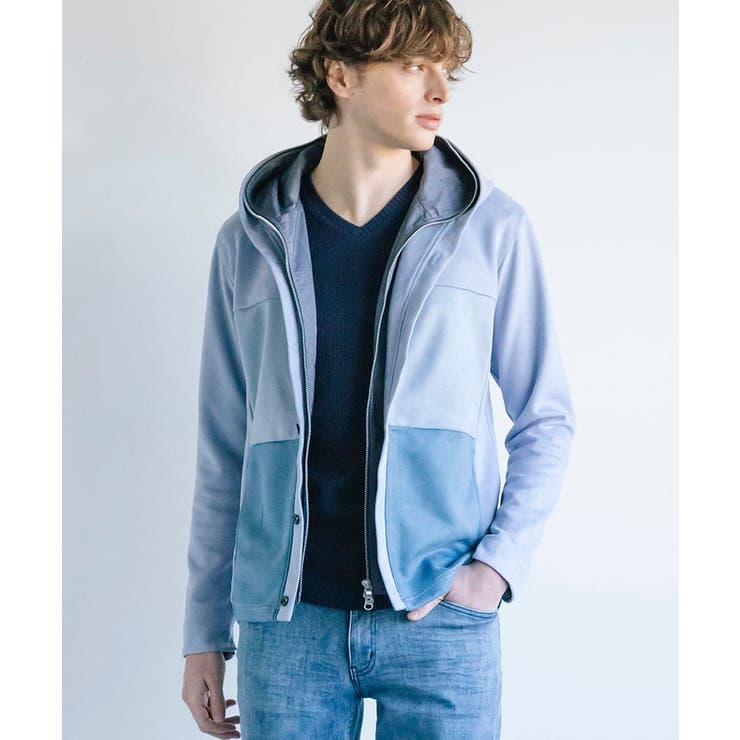 【洗える】スエードジャージ / フェイクレイヤードパーカー | MK MICHEL KLEIN homme | 詳細画像1 