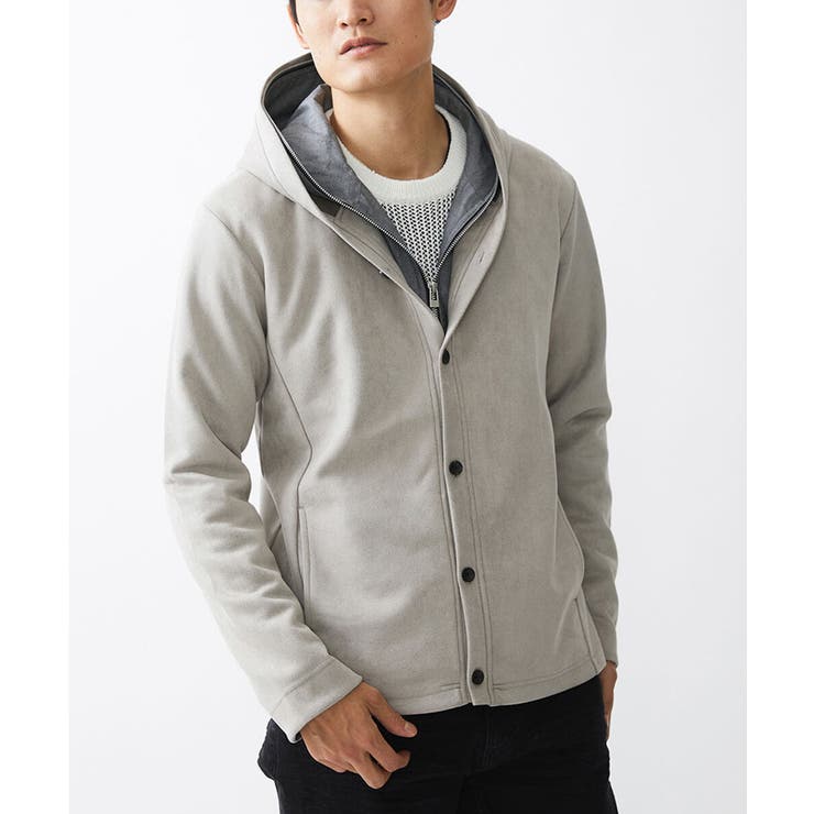 グレー(92) | スエードジャージパーカー | MK MICHEL KLEIN homme