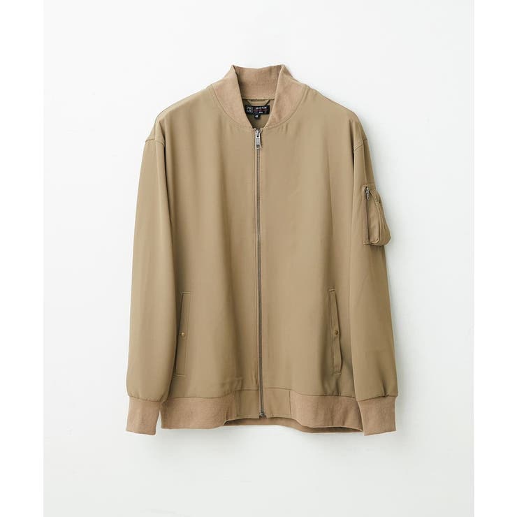 カーキ(36) | MA-1ブルゾン / ストレッチバックサテン | MK MICHEL KLEIN homme