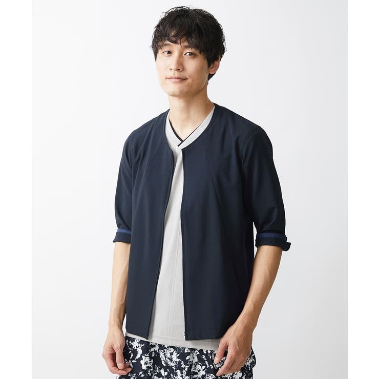 【残りわずか】７分袖ノーカラーブルゾン | MK MICHEL KLEIN homme | 詳細画像18 