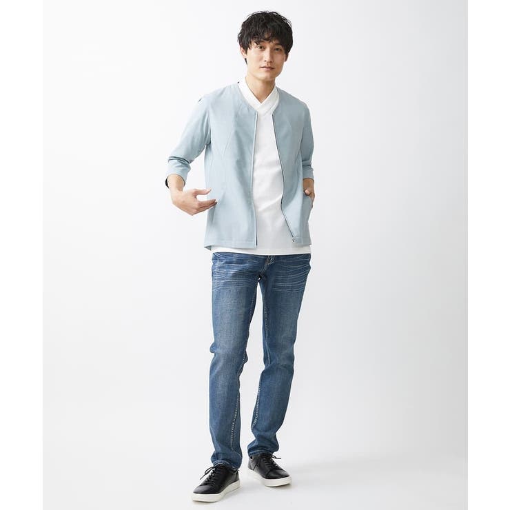 【残りわずか】７分袖ノーカラーブルゾン | MK MICHEL KLEIN homme | 詳細画像2 