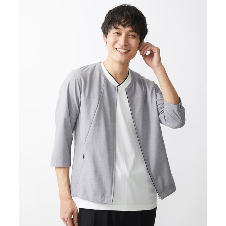 【残りわずか】７分袖ノーカラーブルゾン | MK MICHEL KLEIN homme | 詳細画像22 