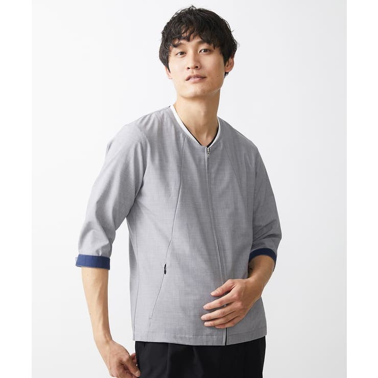 【残りわずか】７分袖ノーカラーブルゾン | MK MICHEL KLEIN homme | 詳細画像23 