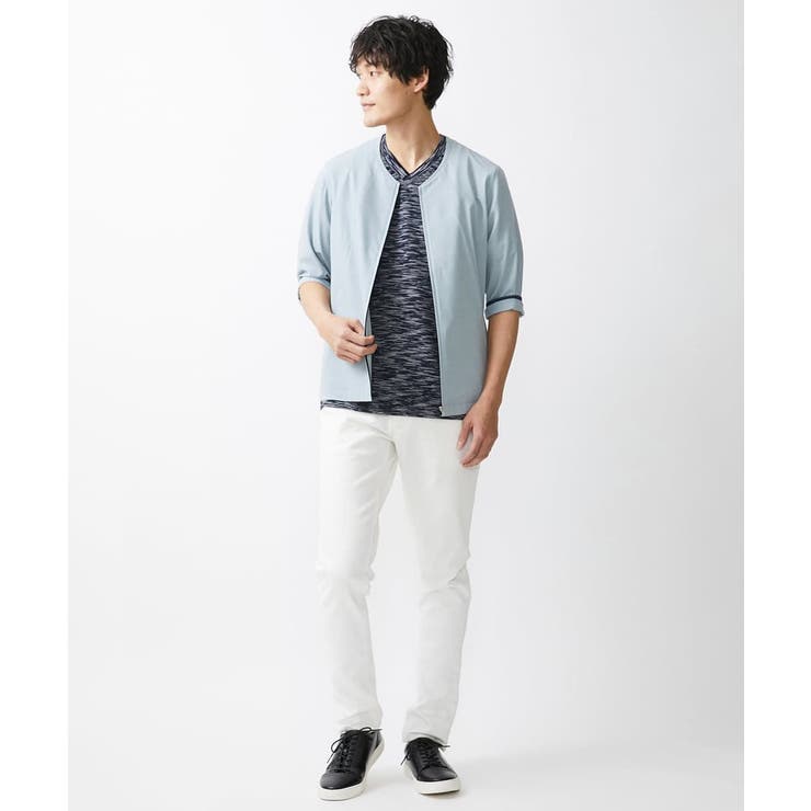 【残りわずか】７分袖ノーカラーブルゾン | MK MICHEL KLEIN homme | 詳細画像4 