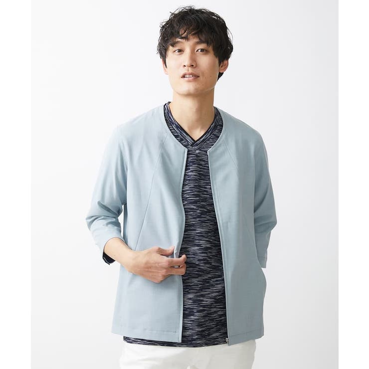 【残りわずか】７分袖ノーカラーブルゾン | MK MICHEL KLEIN homme | 詳細画像5 
